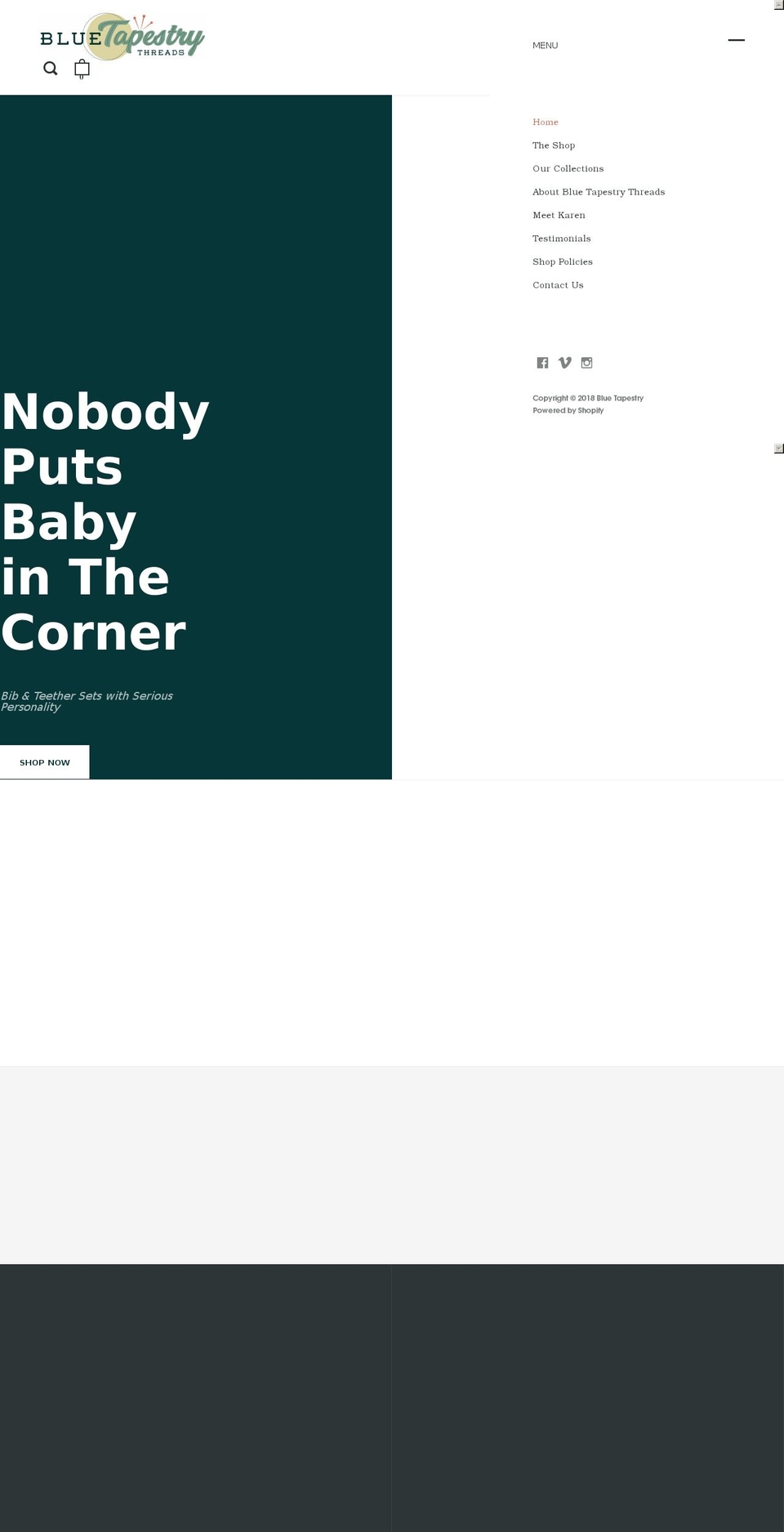 bluetapestry.com — Shopify storefront screenshot
