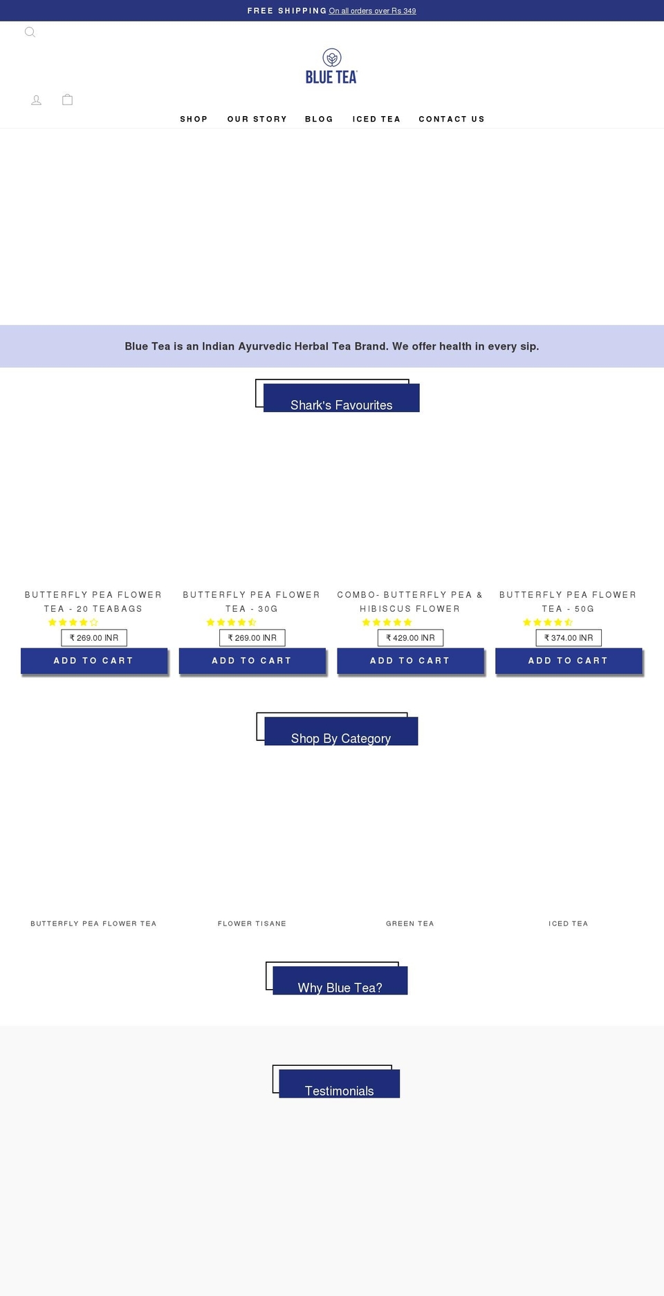 blueteain.myshopify.com — Shopify storefront screenshot