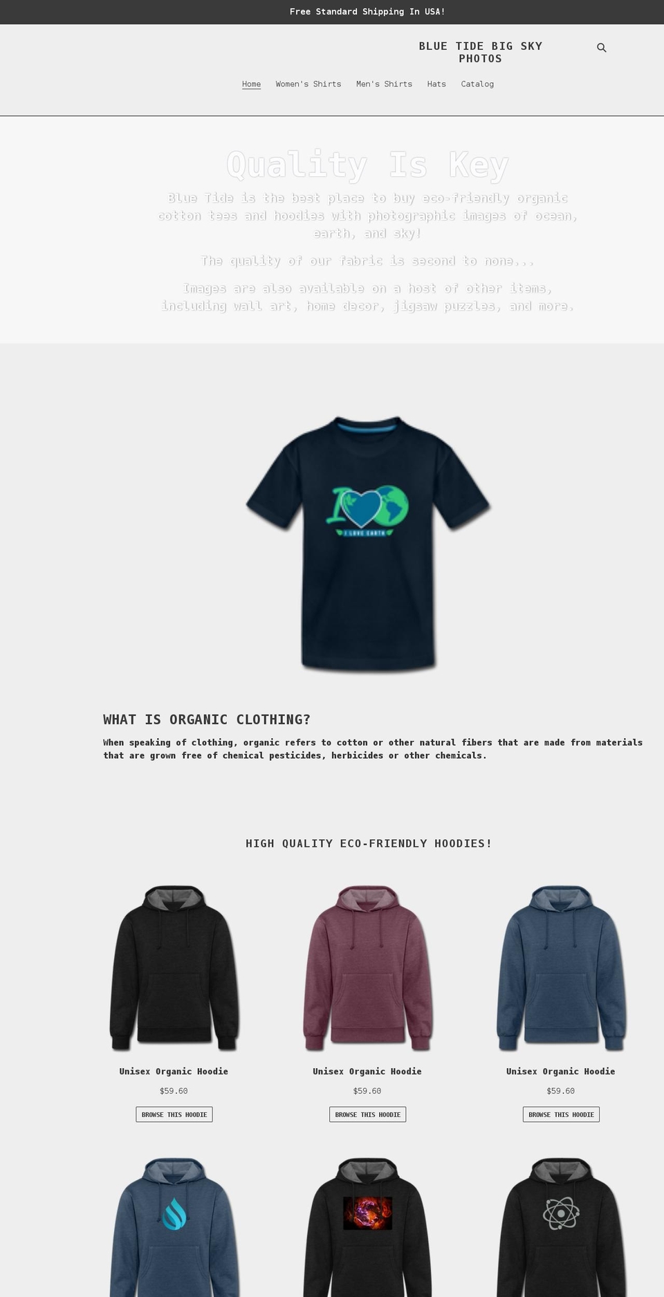 bluetideteeshirts.com shopify website screenshot