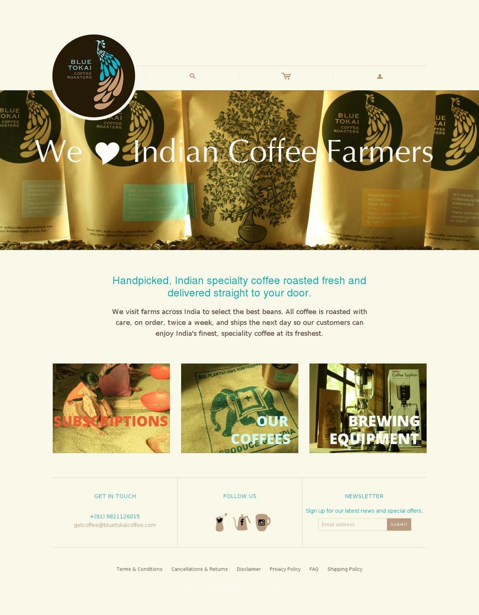 bluetokaicoffee.com shopify website screenshot