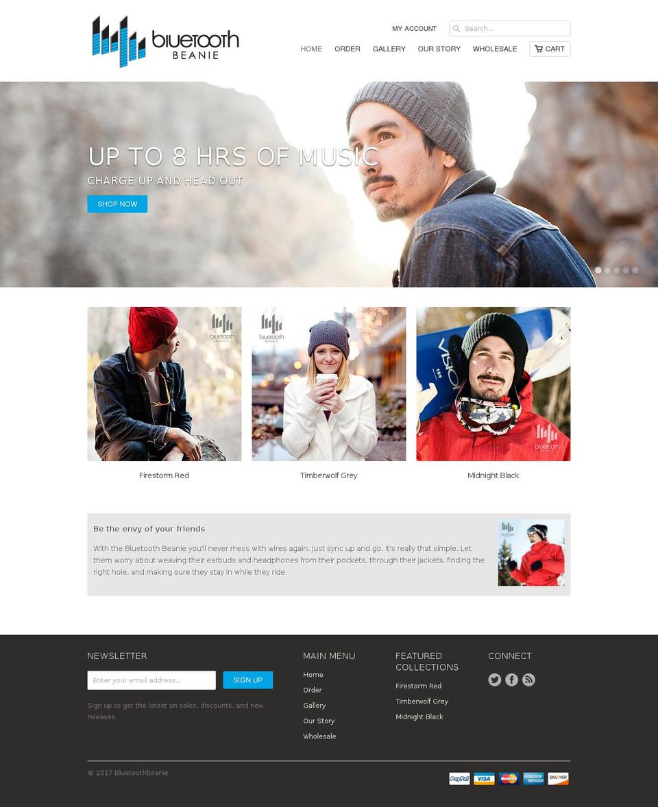 bluetoothbeanie.com shopify website screenshot