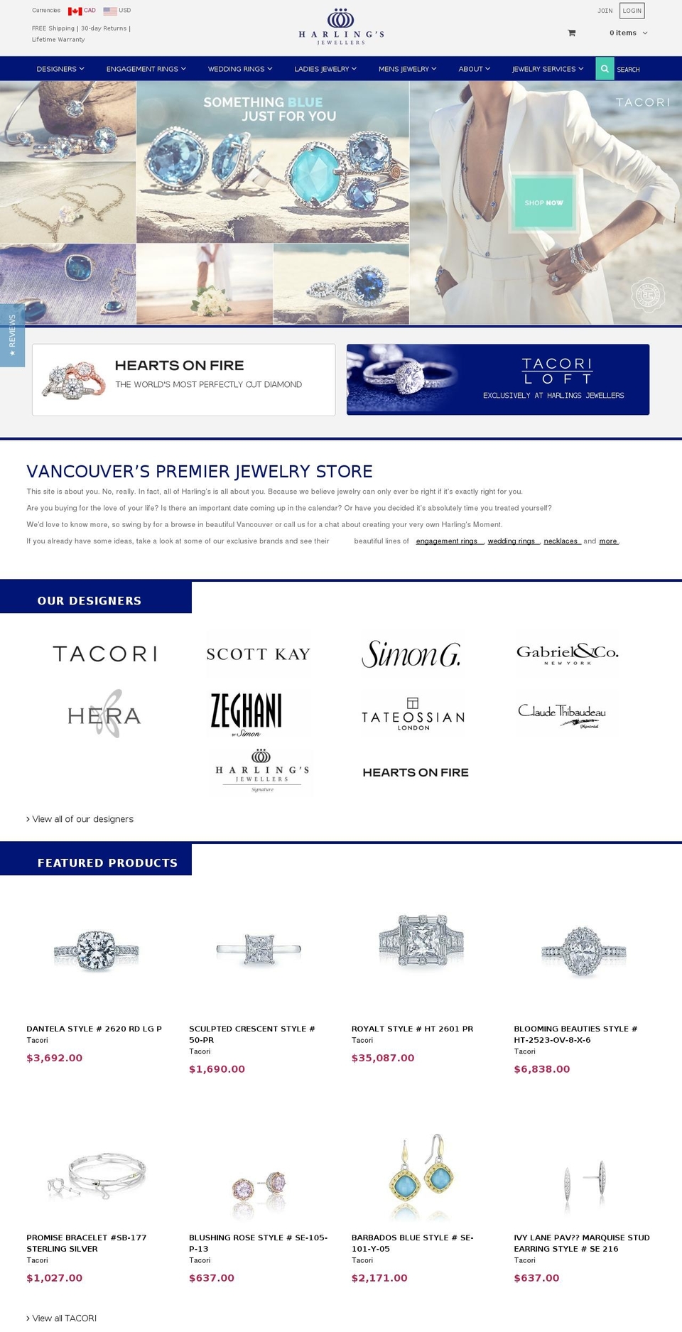 Version 1.5 TL Merger Shopify theme site example bluetopazjewelry.ca