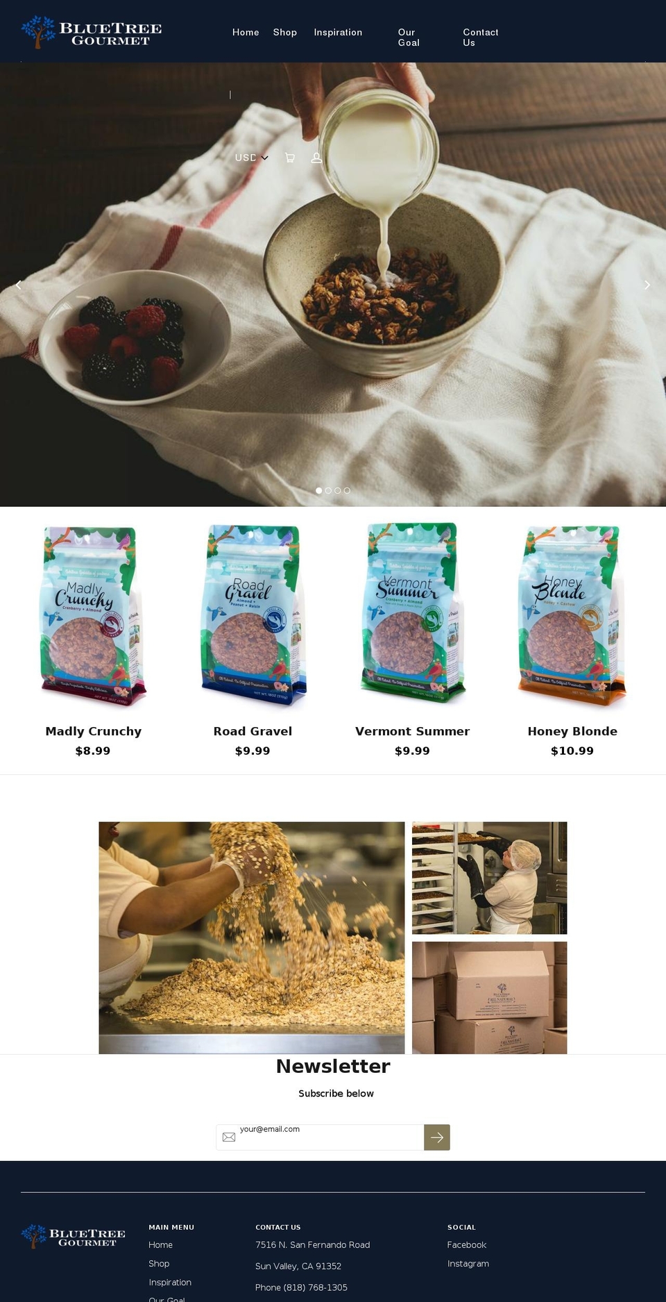 bluetreegourmet.com shopify website screenshot