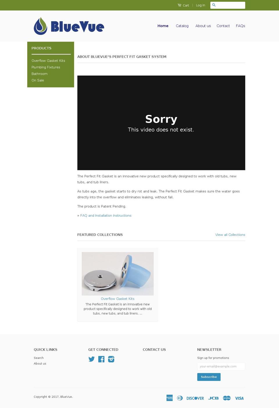 bluevueinc.com shopify website screenshot