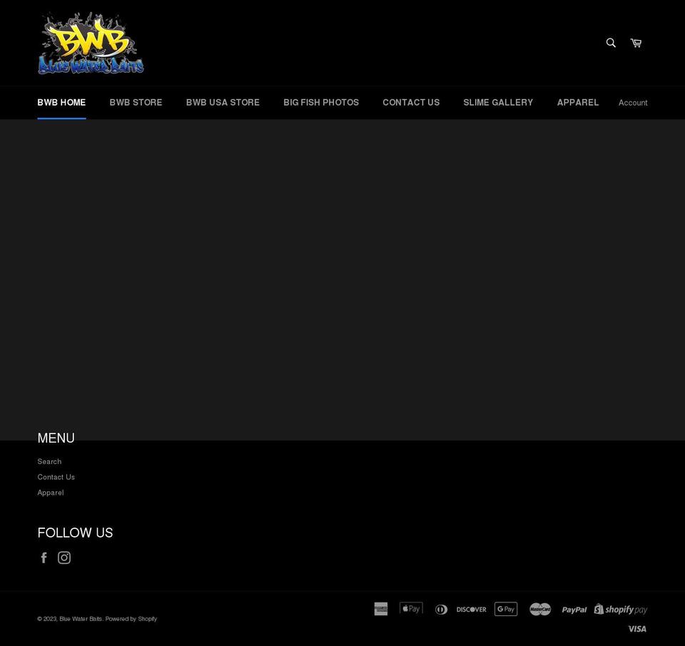 bluewaterbaits.ca shopify website screenshot