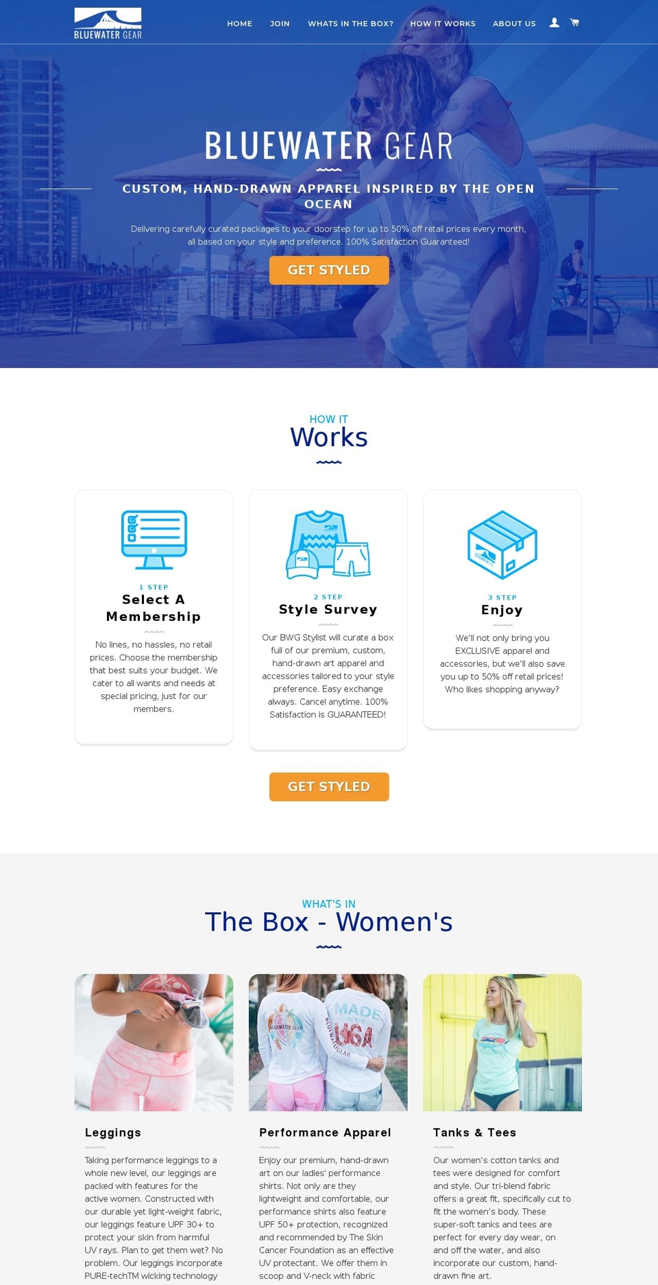 bluewaterbox.com — Shopify storefront screenshot