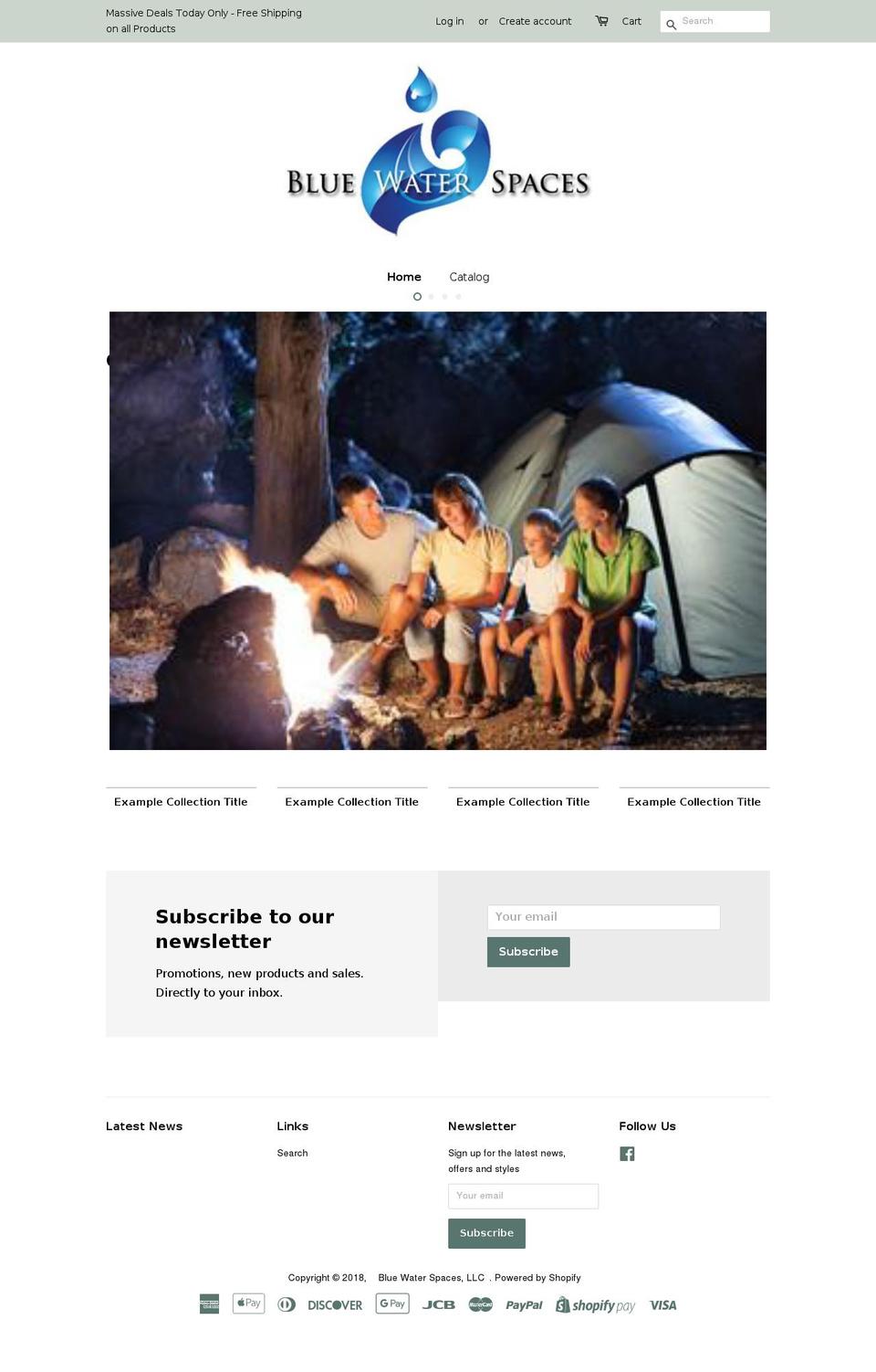 bluewaterspaces.com — Shopify storefront screenshot