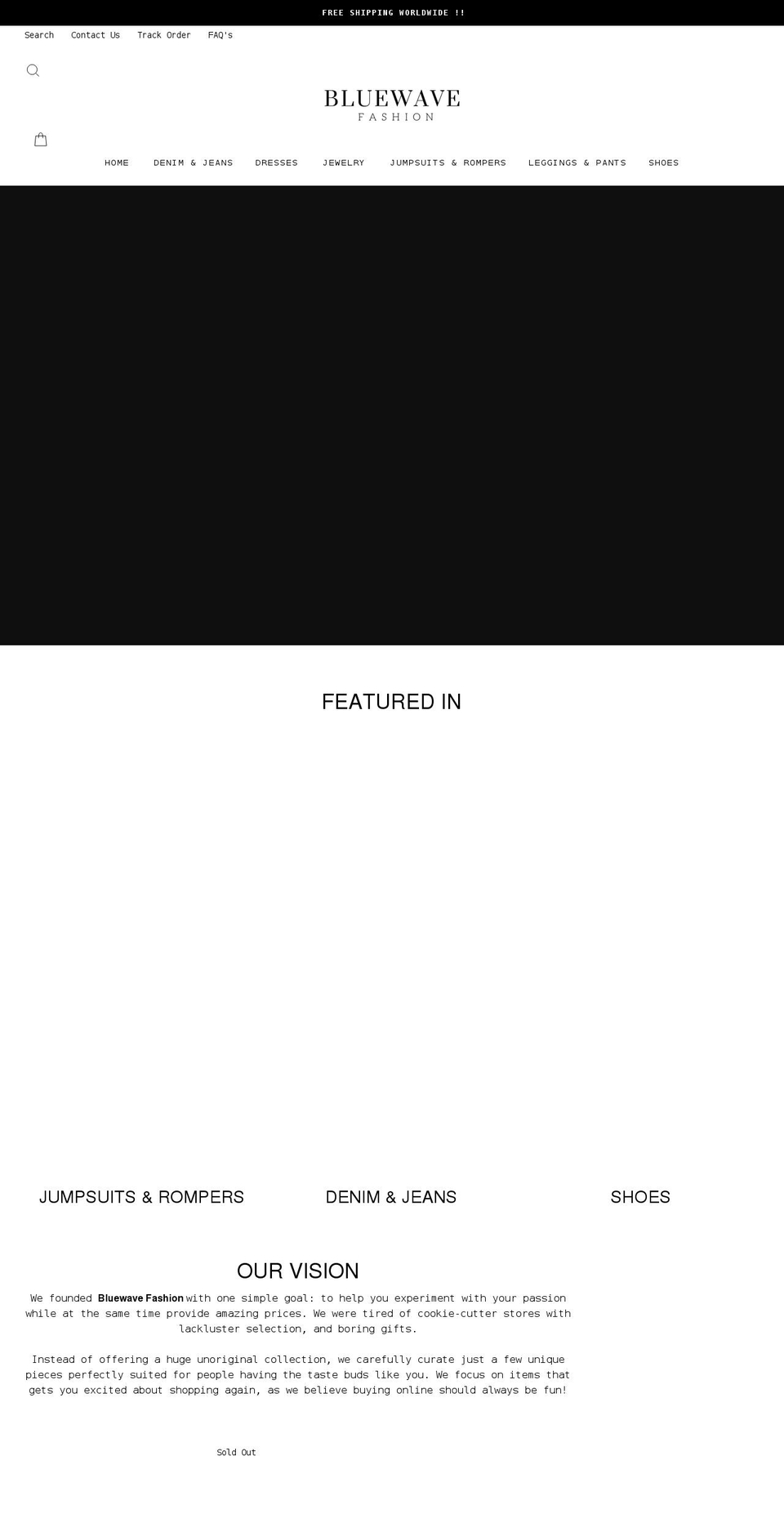 bluewavefashion.com shopify website screenshot