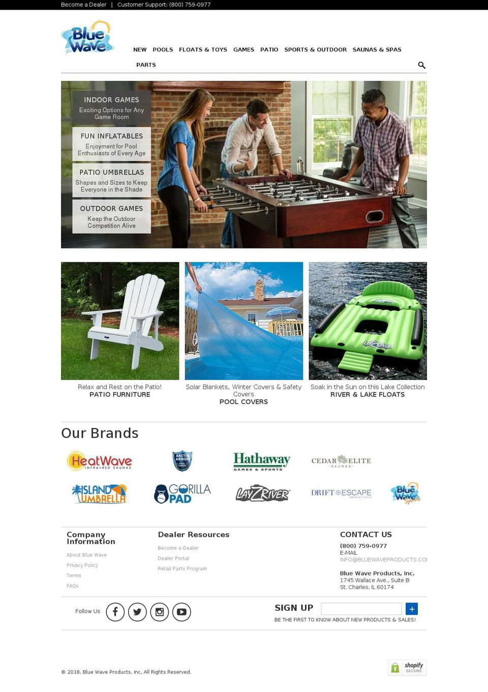 bluewaveproducts.com shopify website screenshot