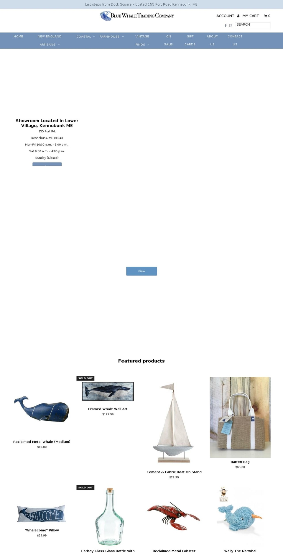 bluewhaletrading.com — Shopify storefront screenshot