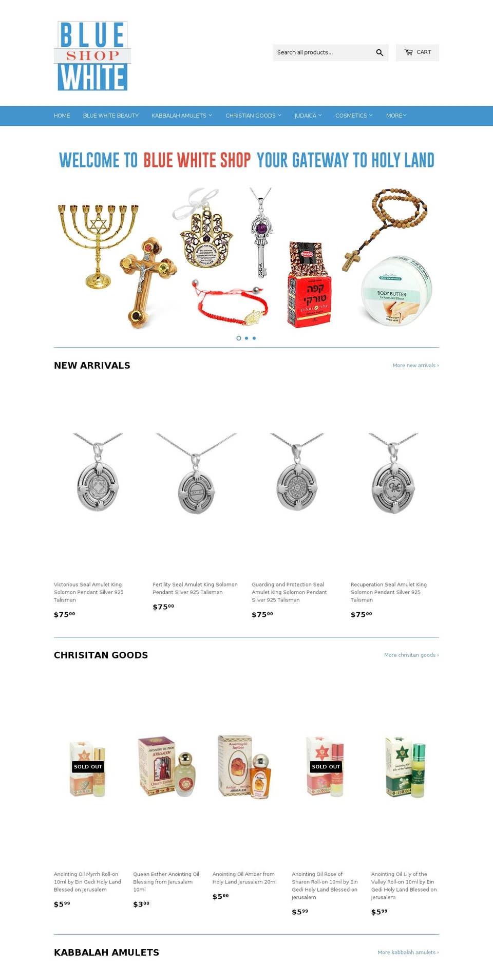 bluewhiteshop.com — Shopify storefront screenshot
