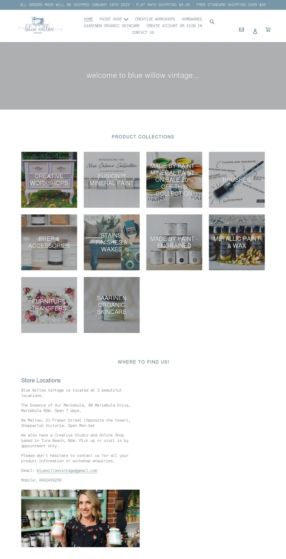 bluewillowvintage.com shopify website screenshot