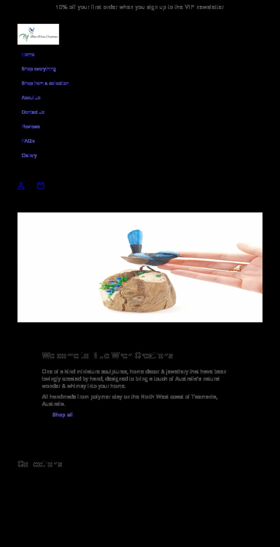 bluewrencreations.com.au shopify website screenshot
