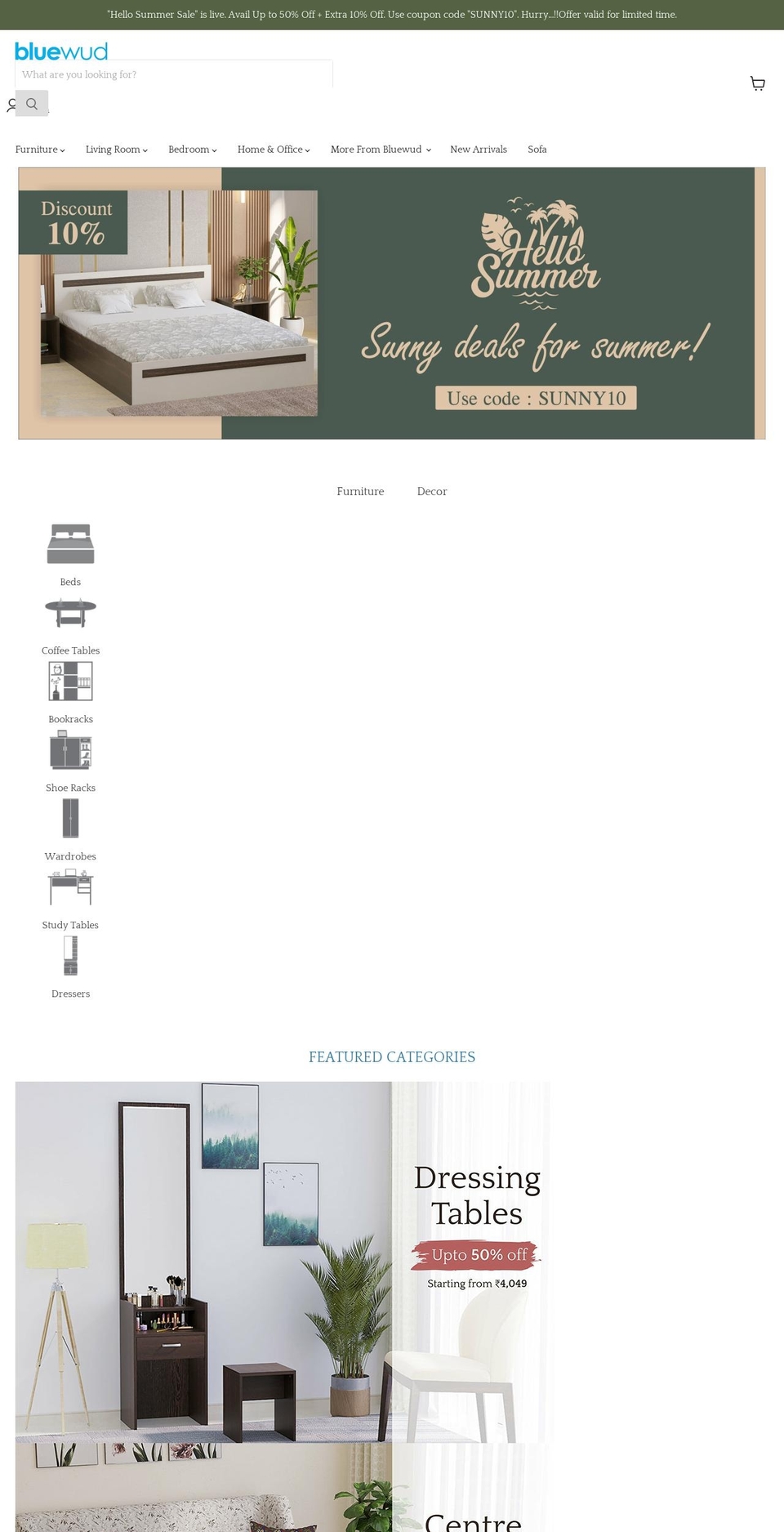 bluewud.myshopify.com shopify website screenshot