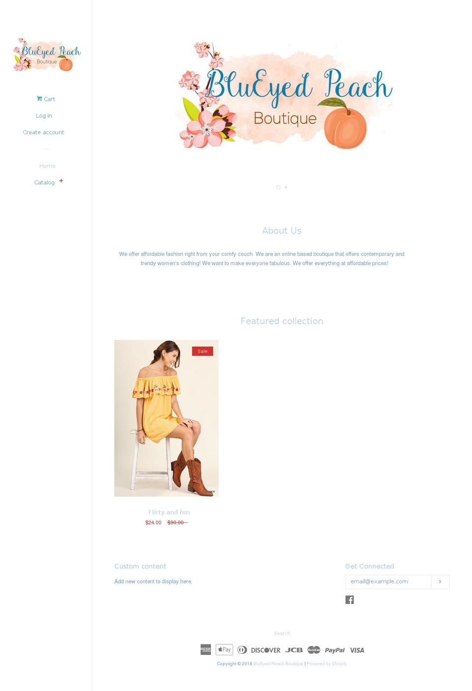 blueyedpeachboutique.com — Shopify storefront screenshot