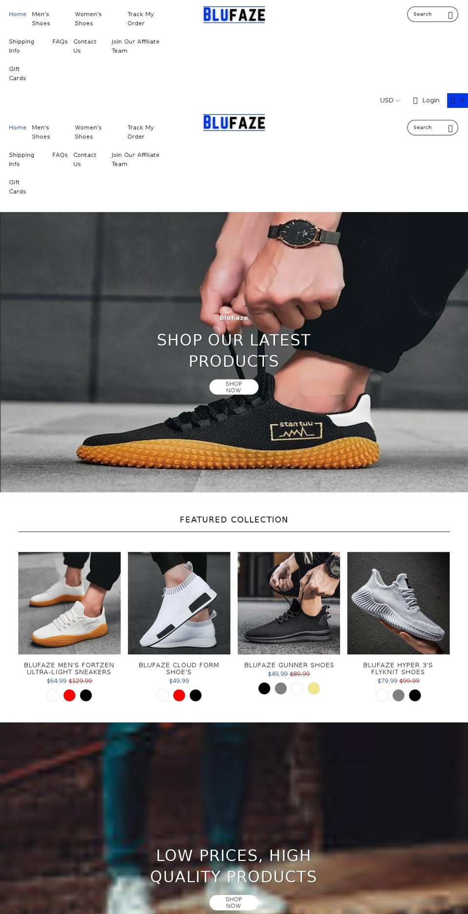 blufaze.com shopify website screenshot