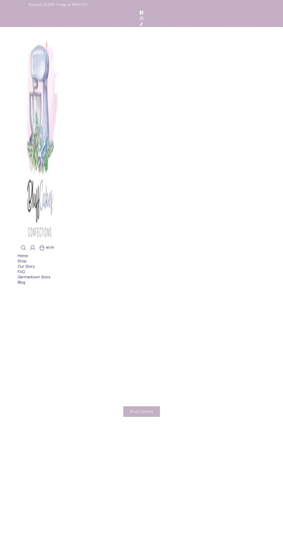 bluffcakes.com shopify website screenshot