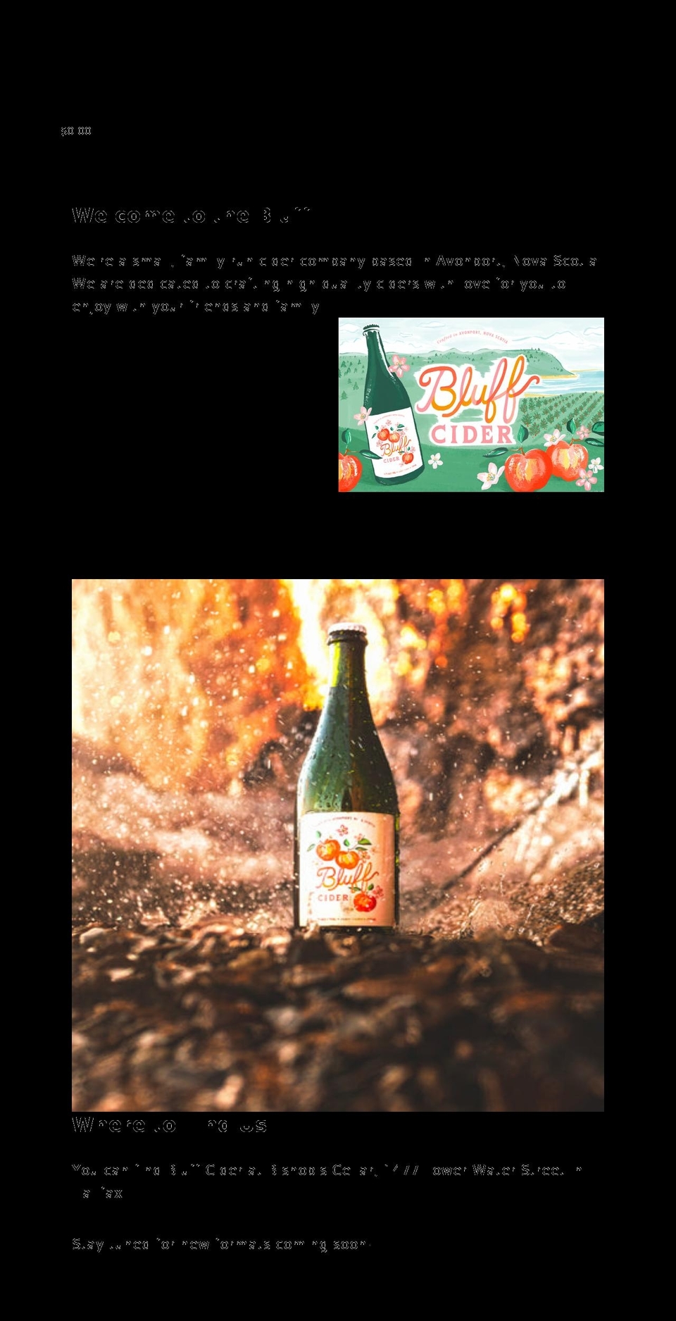 bluffcider.com shopify website screenshot