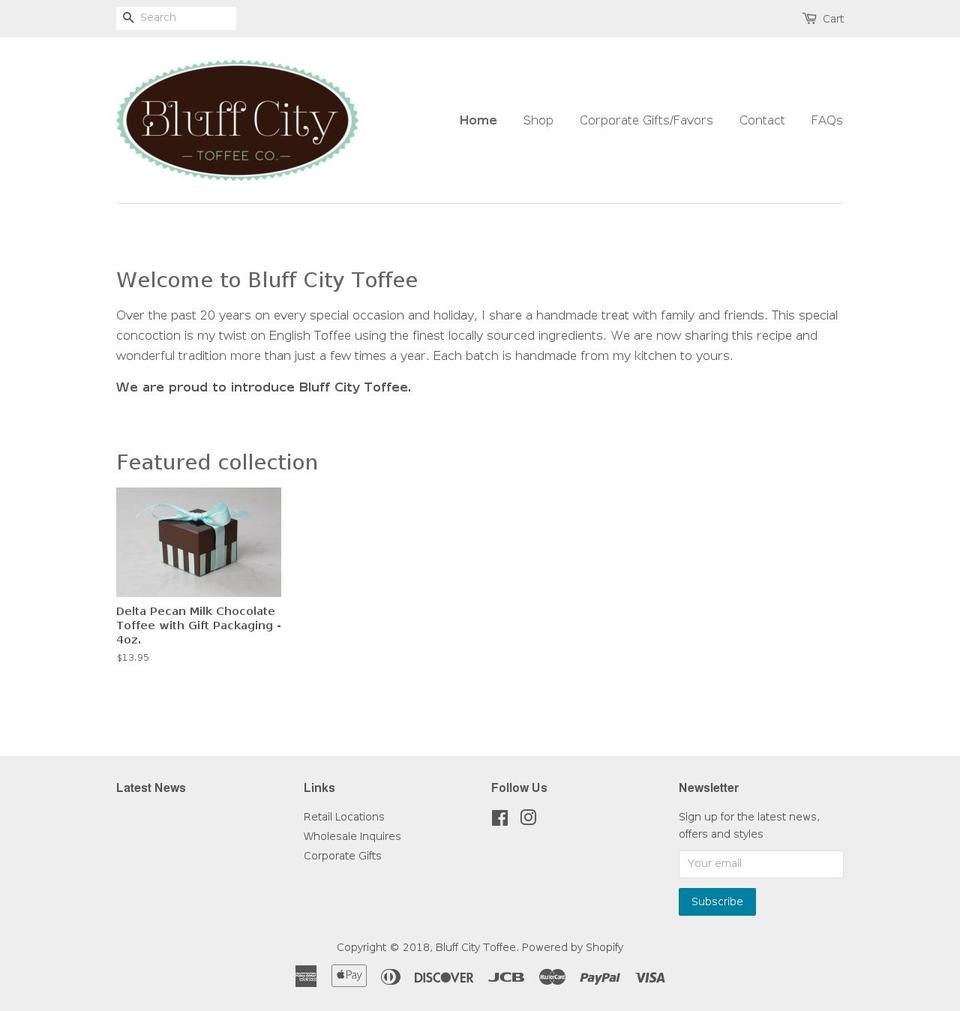 bluffcitytoffee.com — Shopify storefront screenshot