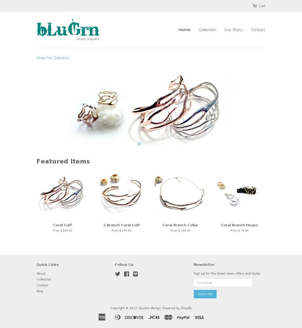 blugrndesign.com shopify website screenshot
