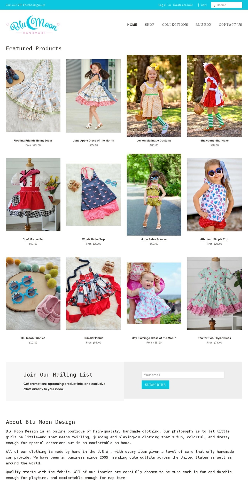 Blu Moon Design Shopify theme site example blumoondesign.com