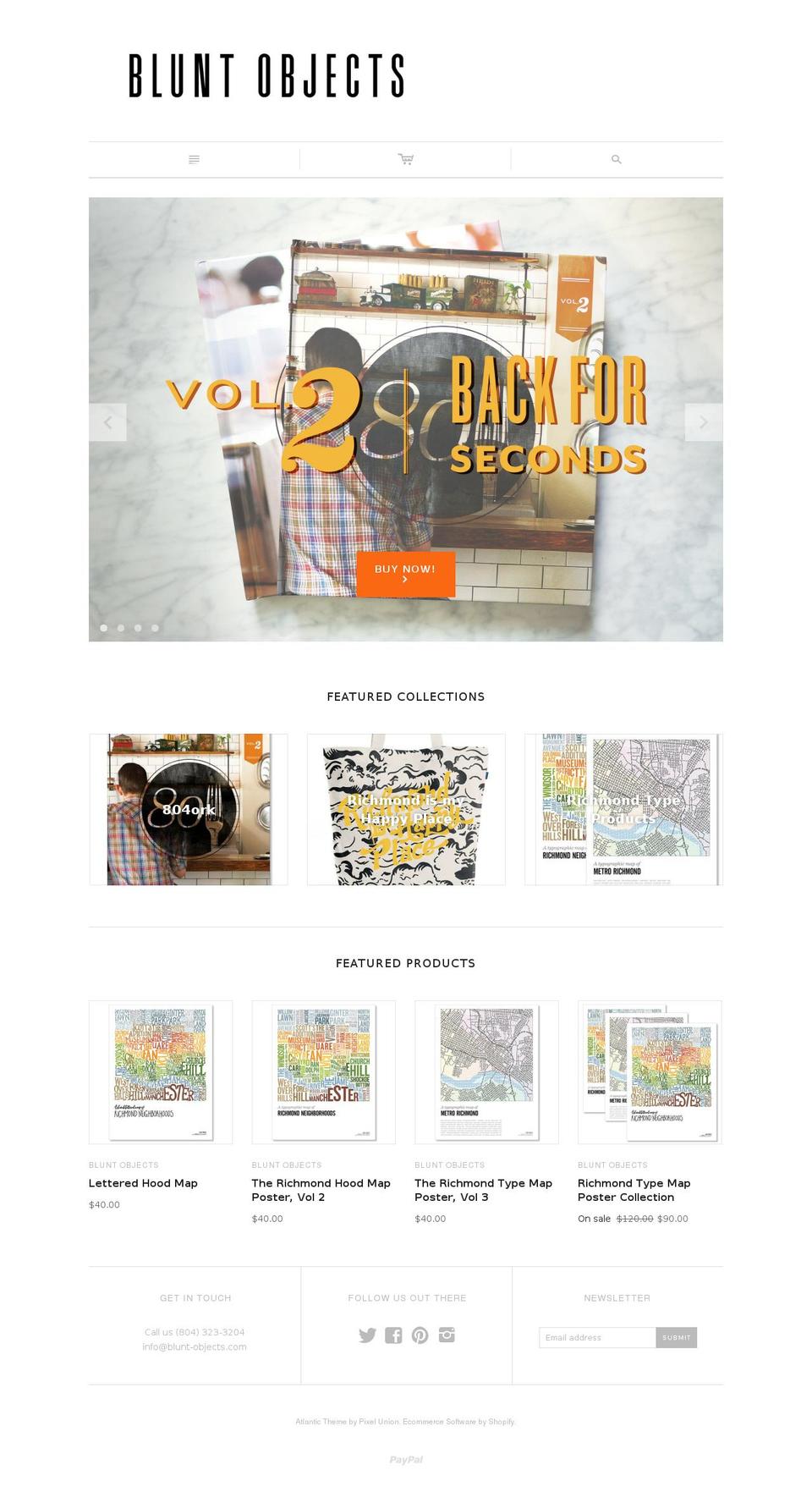 blunt-objects.com shopify website screenshot