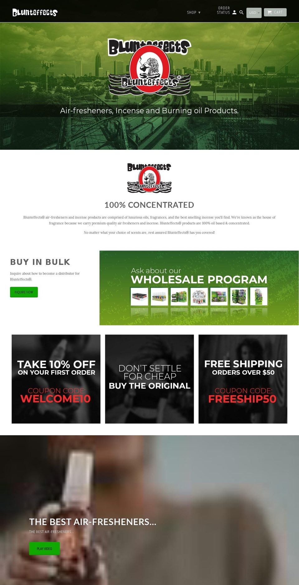 blunteffects.com shopify website screenshot