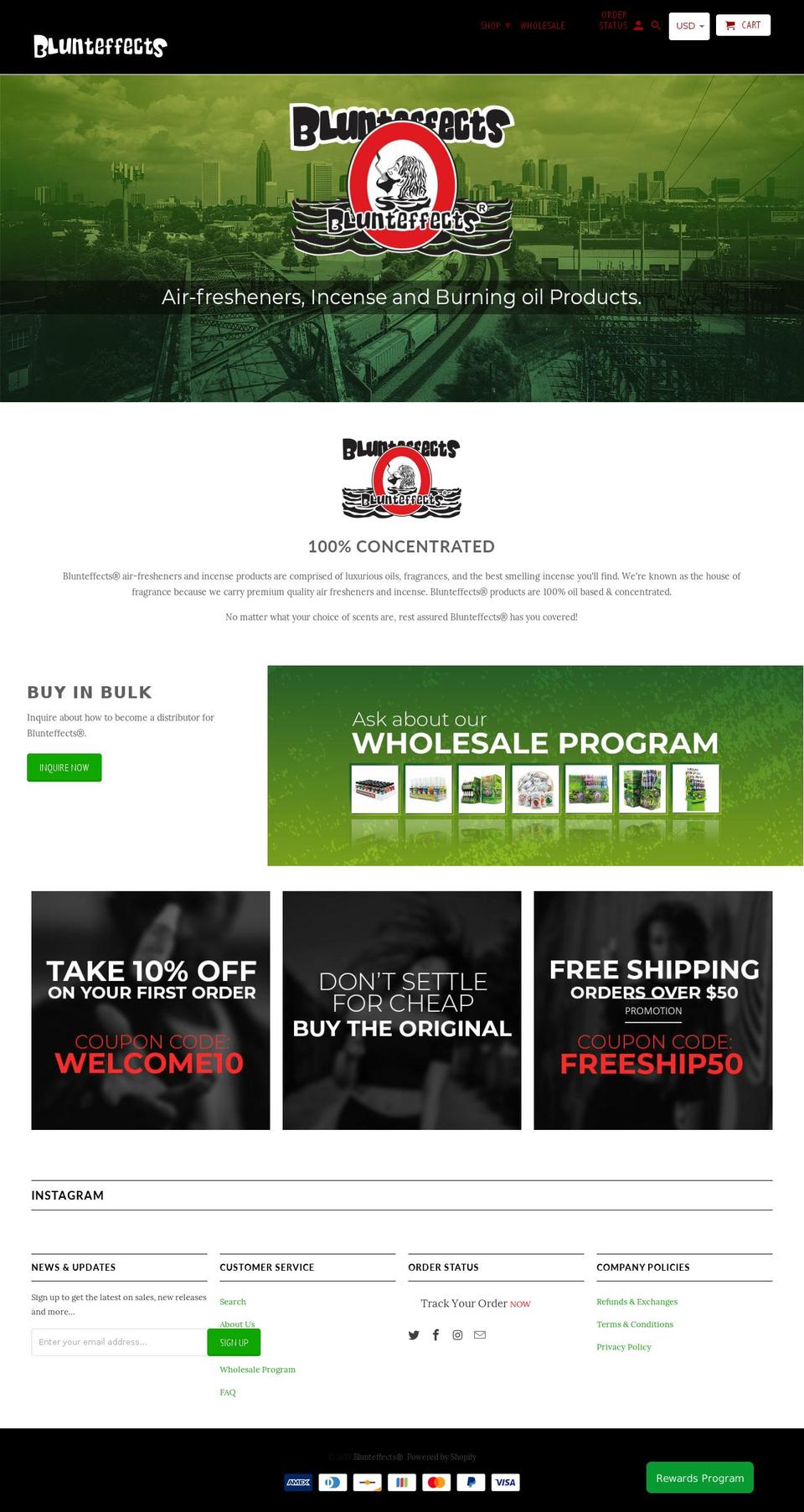 blunteffectsusa.com shopify website screenshot