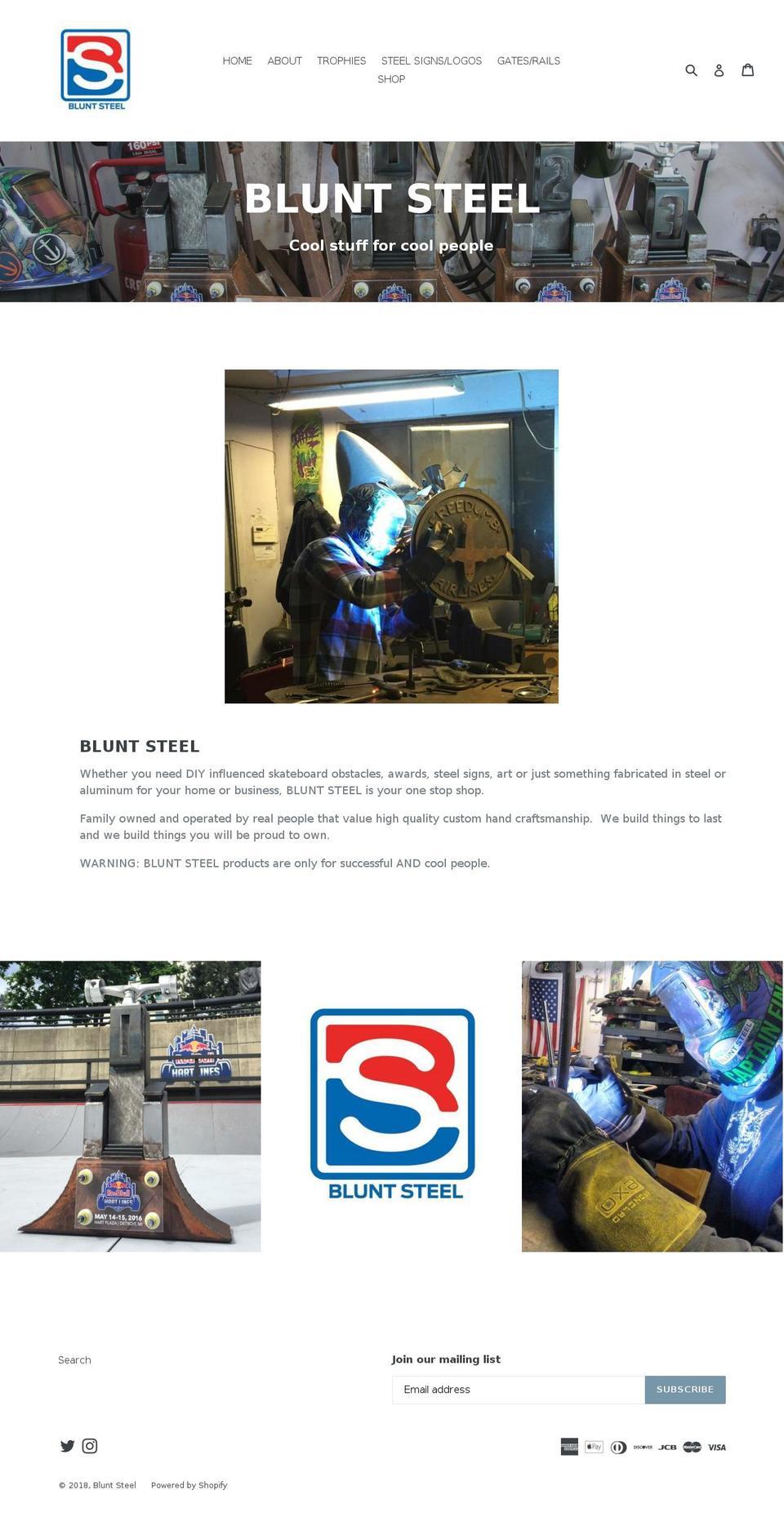 bluntsteel.com shopify website screenshot
