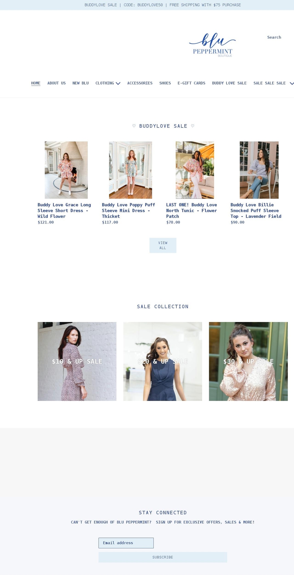 blupeppermint.com shopify website screenshot