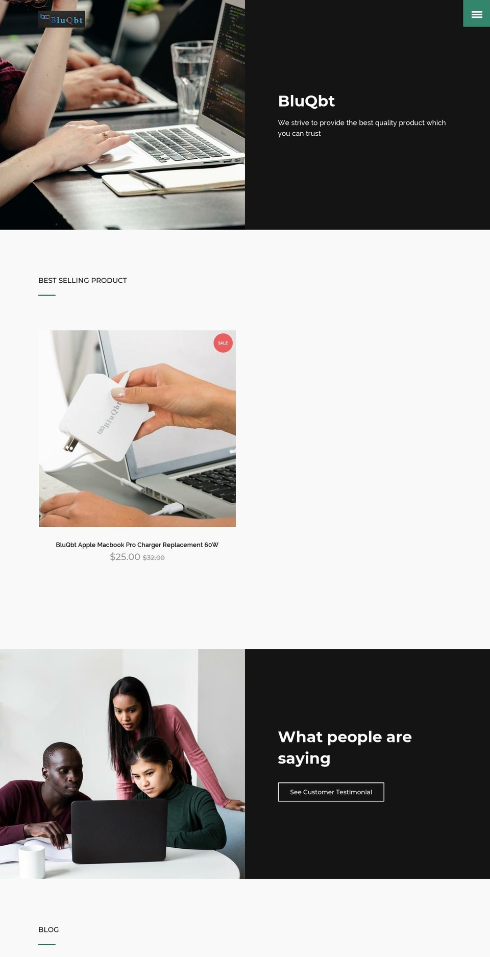 bluqbt.com — Shopify storefront screenshot