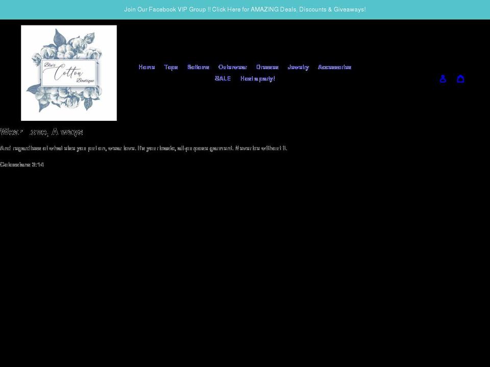 bluscottonboutique.com shopify website screenshot