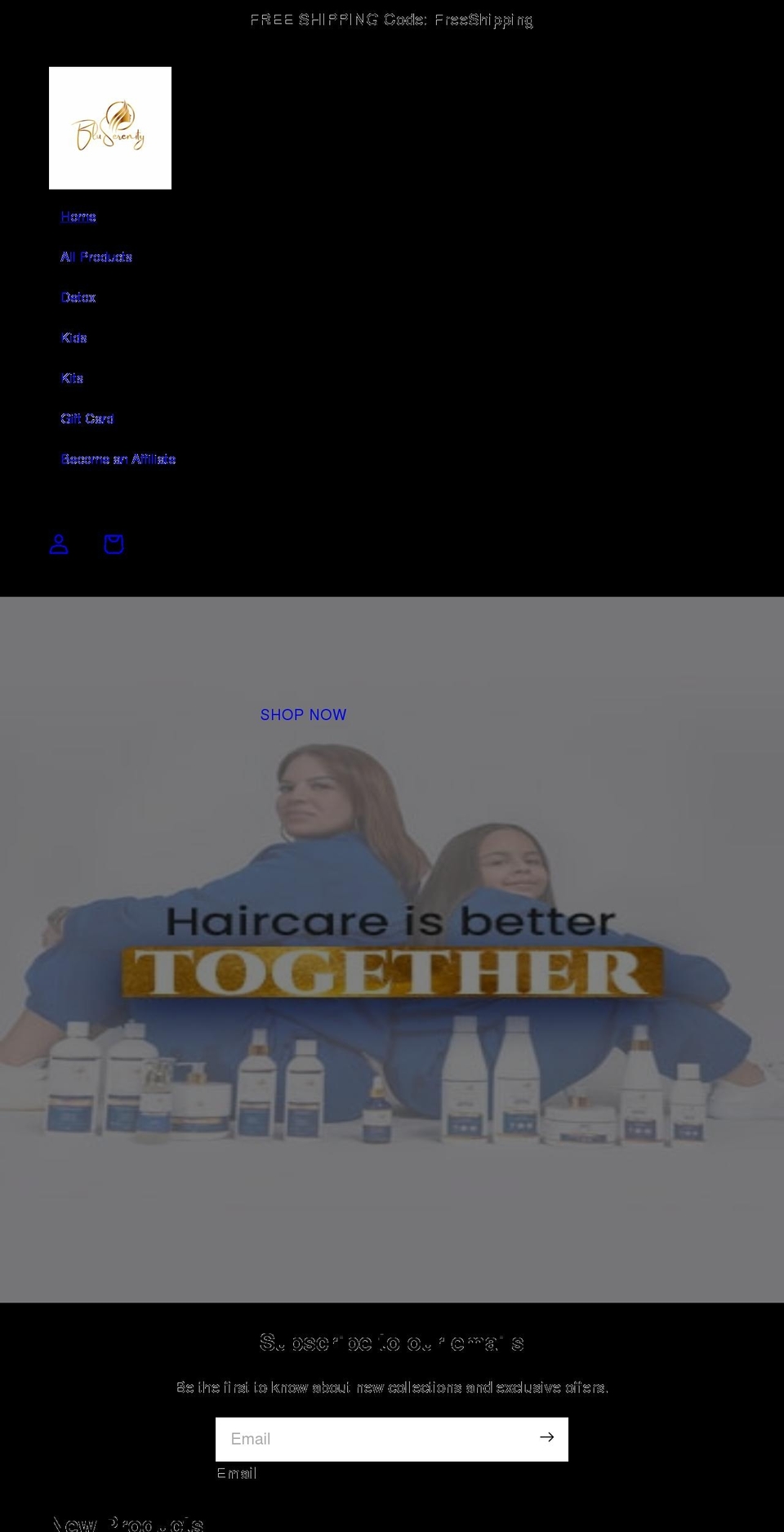 bluserenitybeauty.com shopify website screenshot