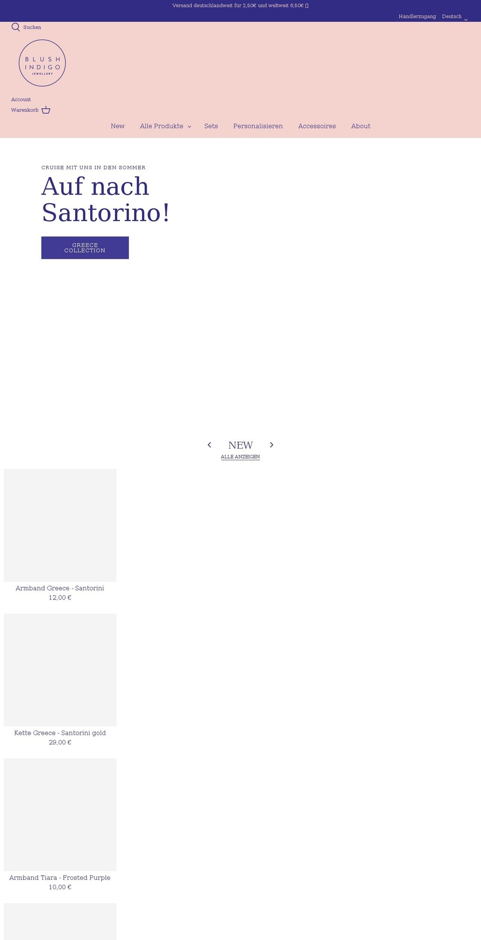 blush-indigo.com shopify website screenshot