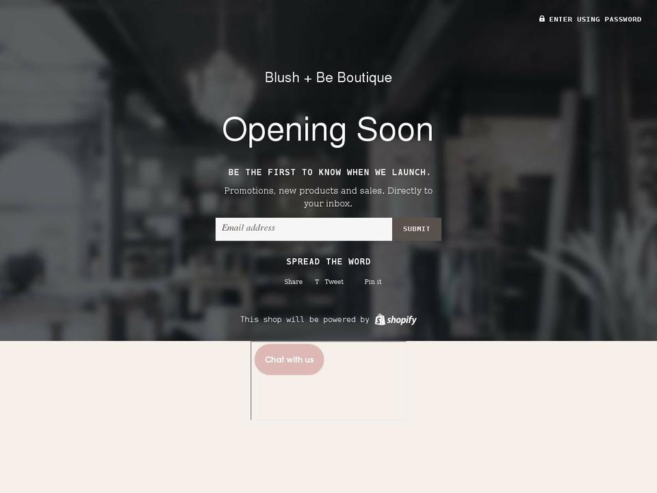 blushandbe.com shopify website screenshot