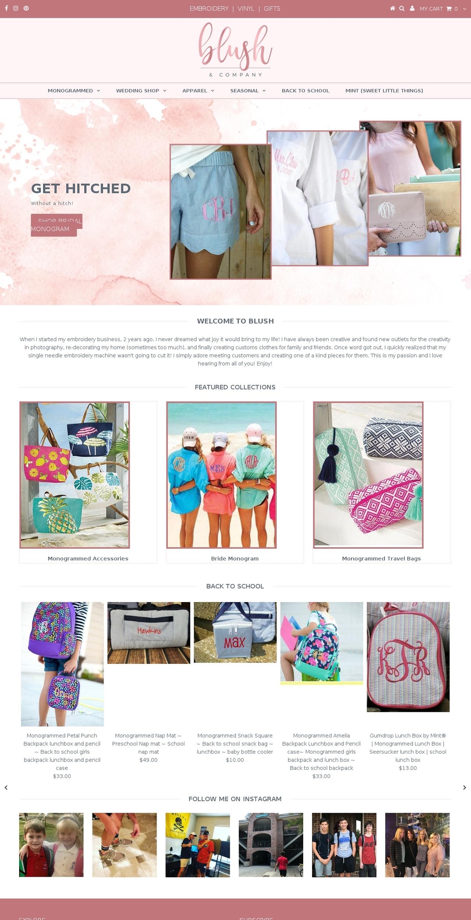 blushandcompany.com — Shopify storefront screenshot