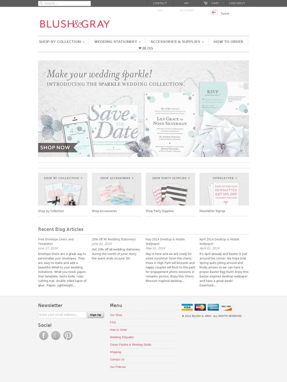 blushandgray.ca shopify website screenshot