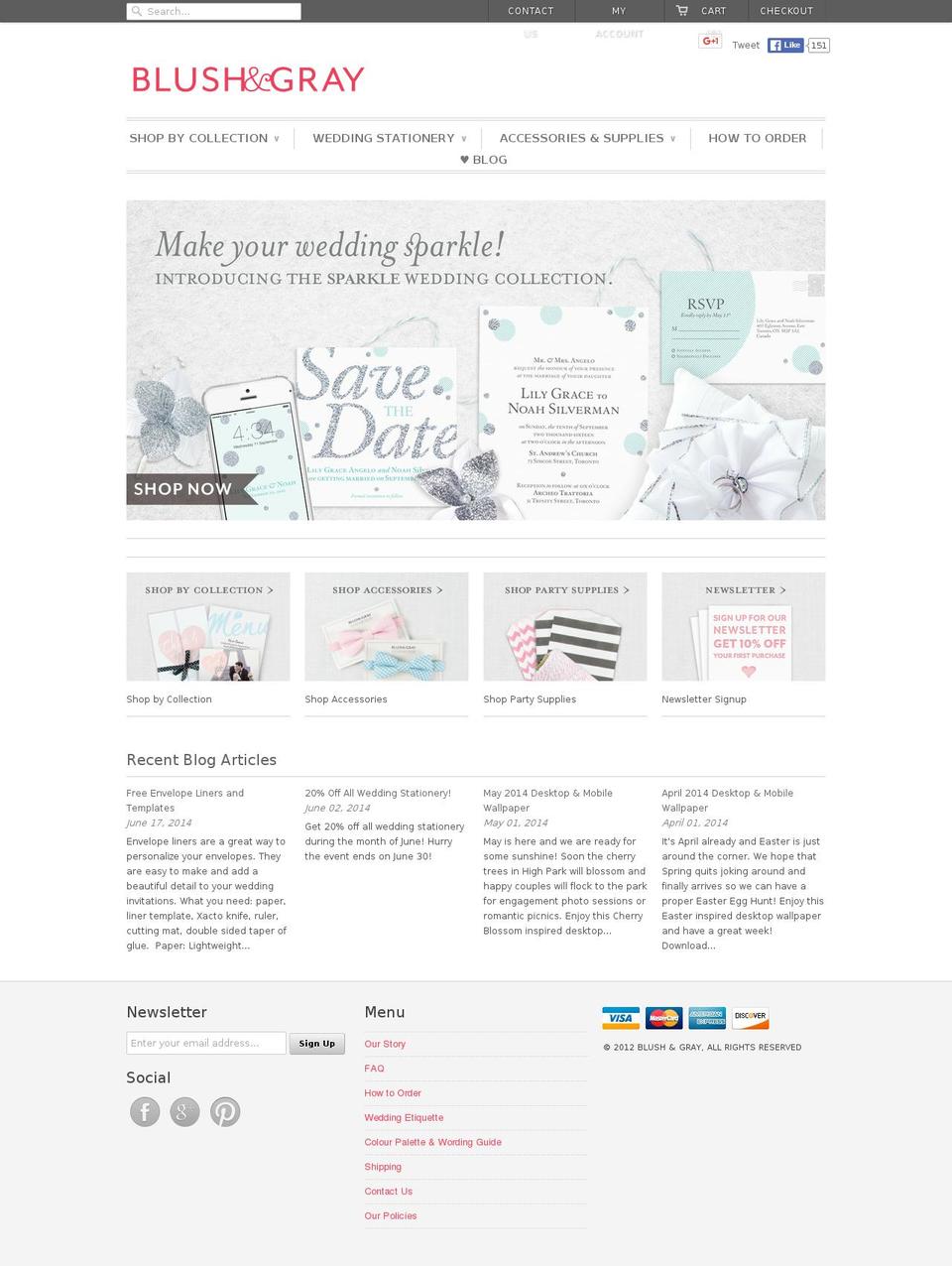blushandgrey.com shopify website screenshot