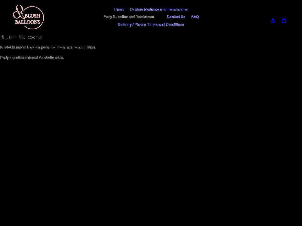 blushballoons.com.au shopify website screenshot