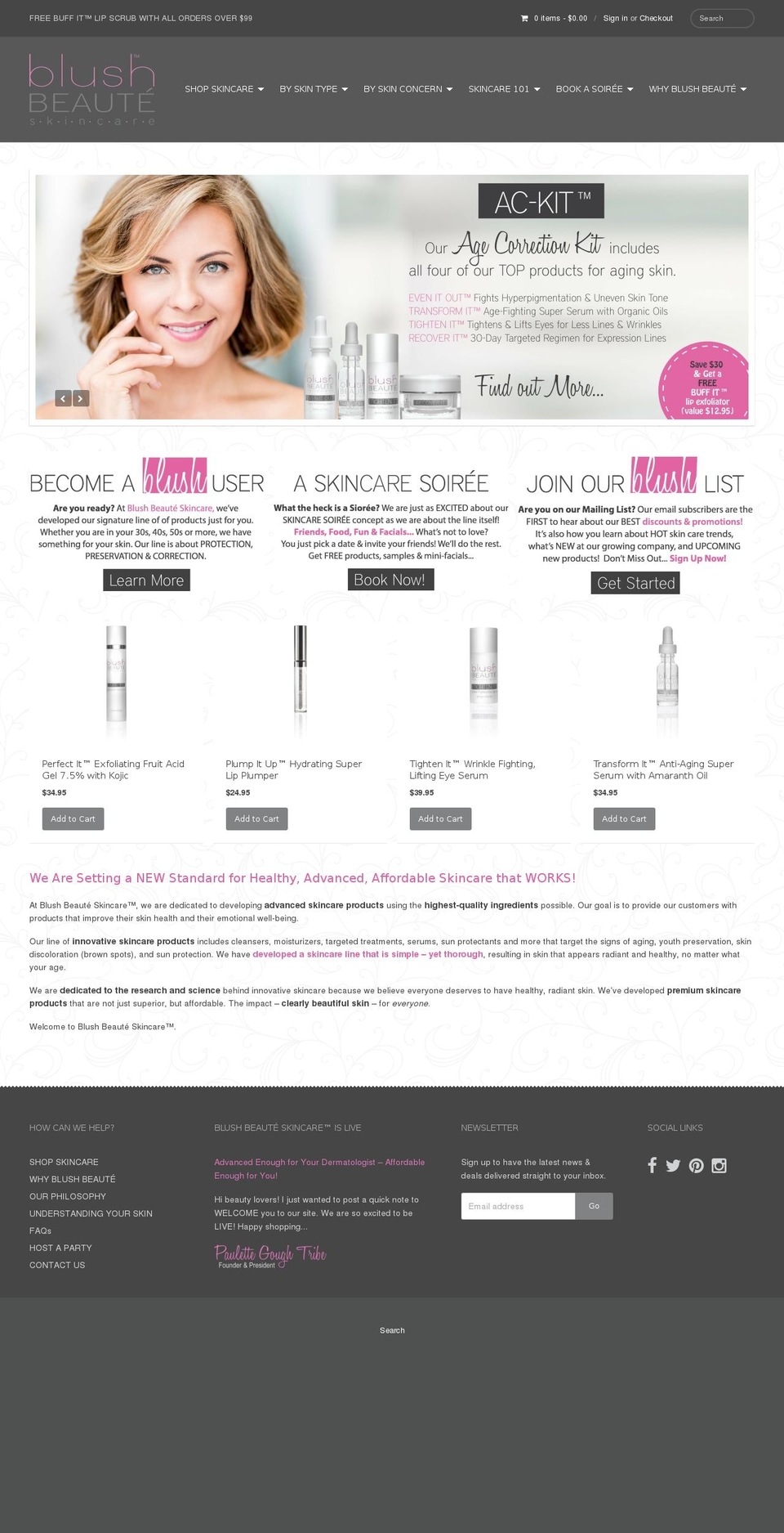 blushbeaute.com shopify website screenshot