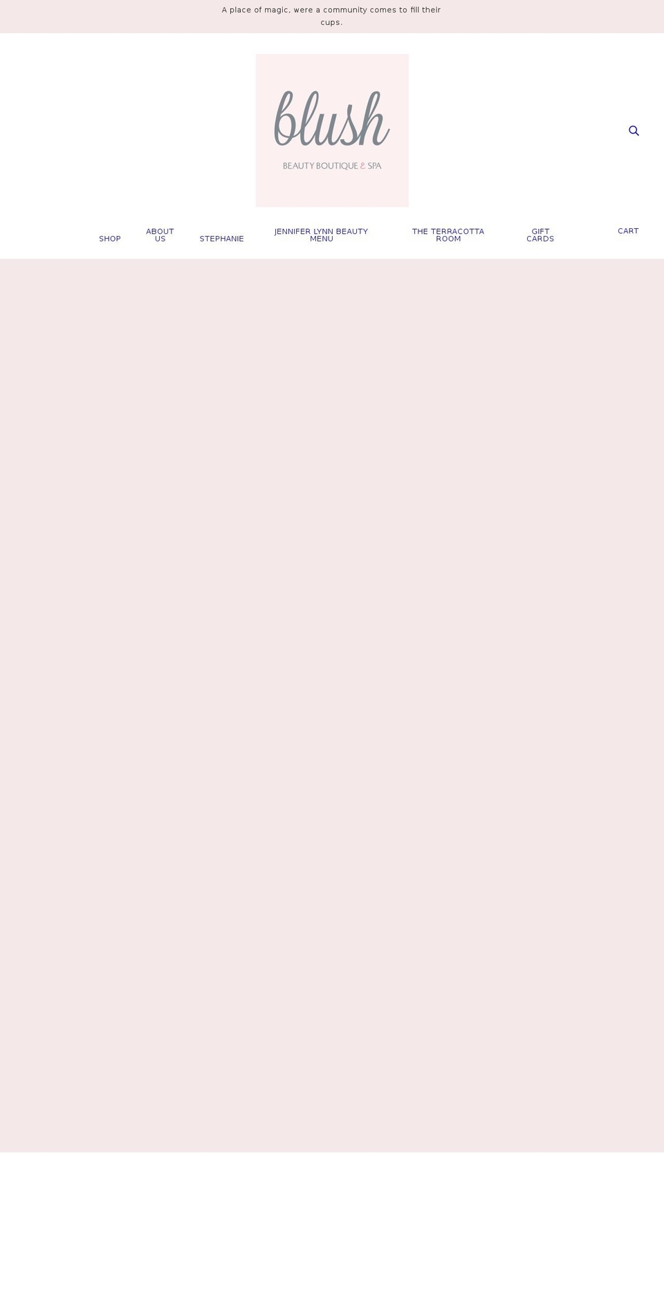 blushbeautyboutiqueandspa.com shopify website screenshot