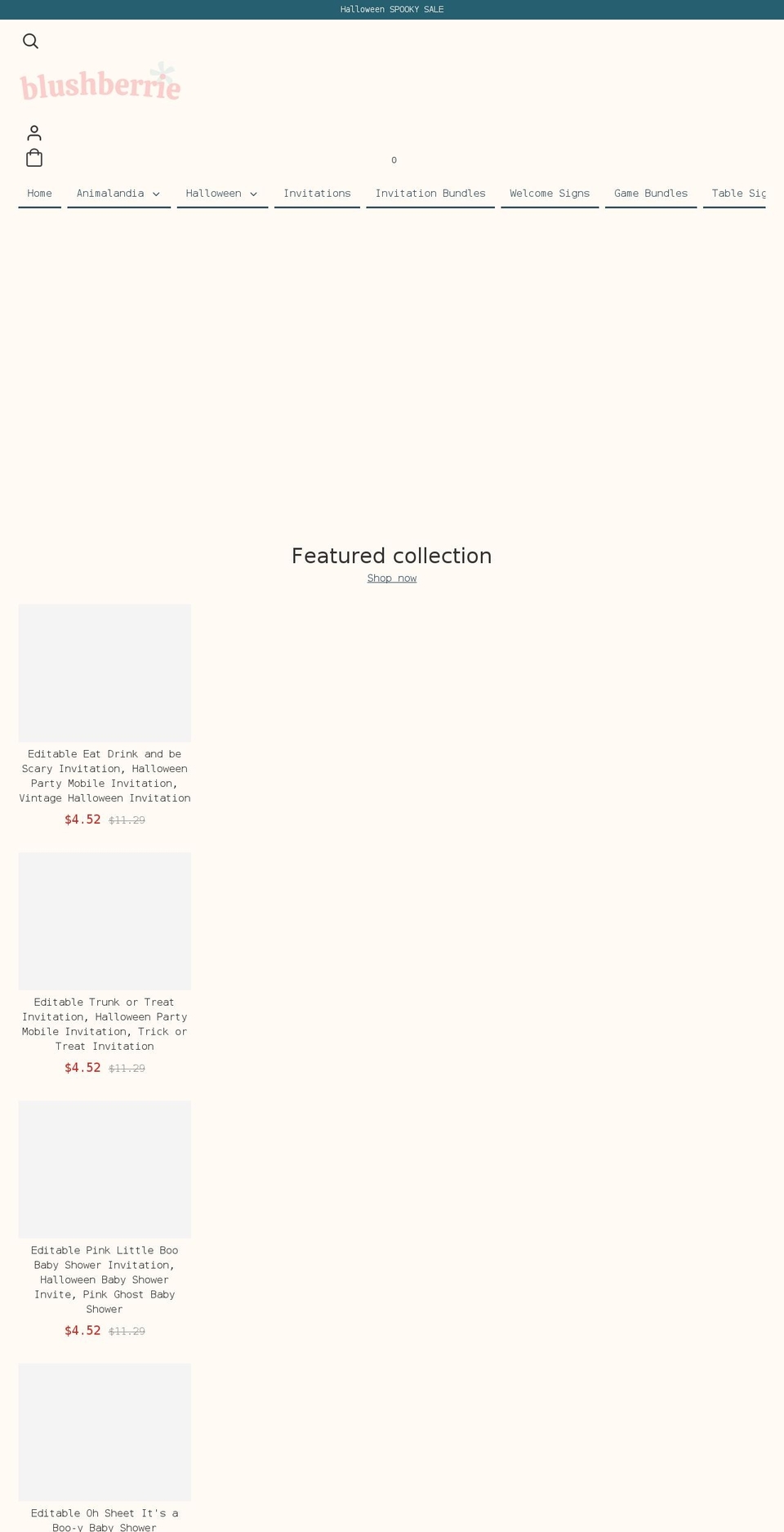 blushberrie.com shopify website screenshot