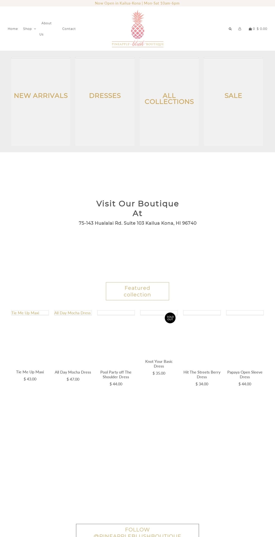 blushboutiquehawaii.com — Shopify storefront screenshot