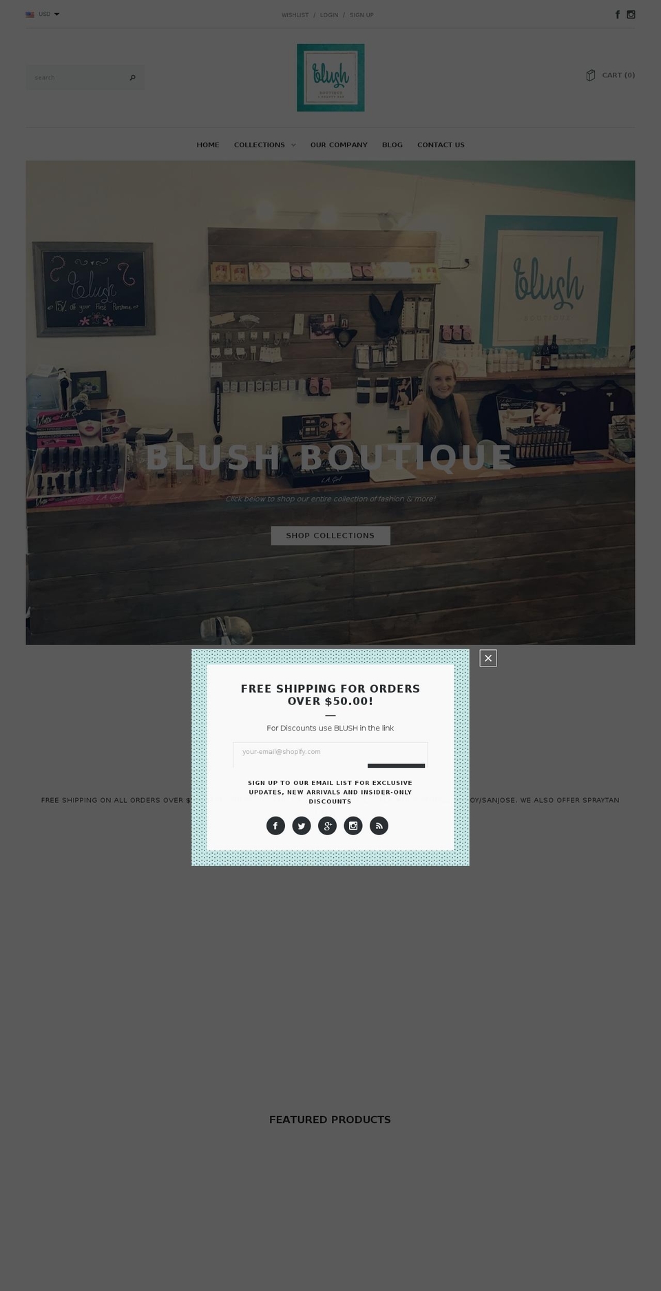 blushboutiquemh.com shopify website screenshot