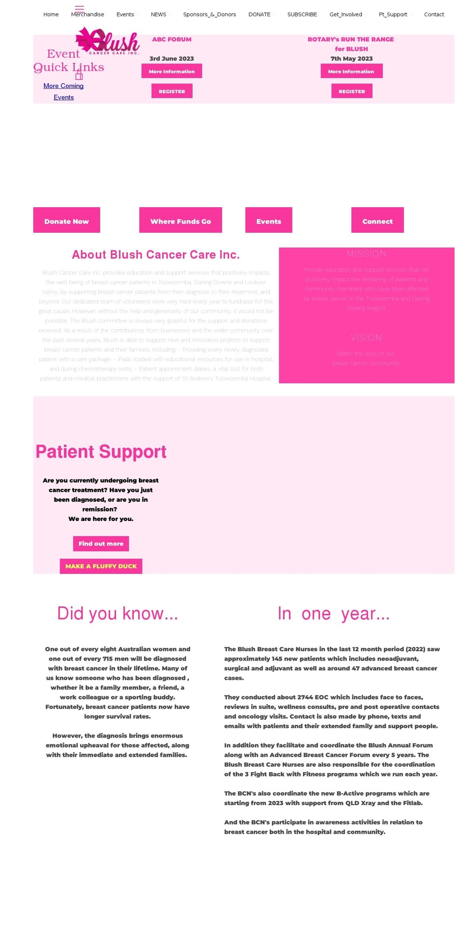 blushcancercare.com.au shopify website screenshot