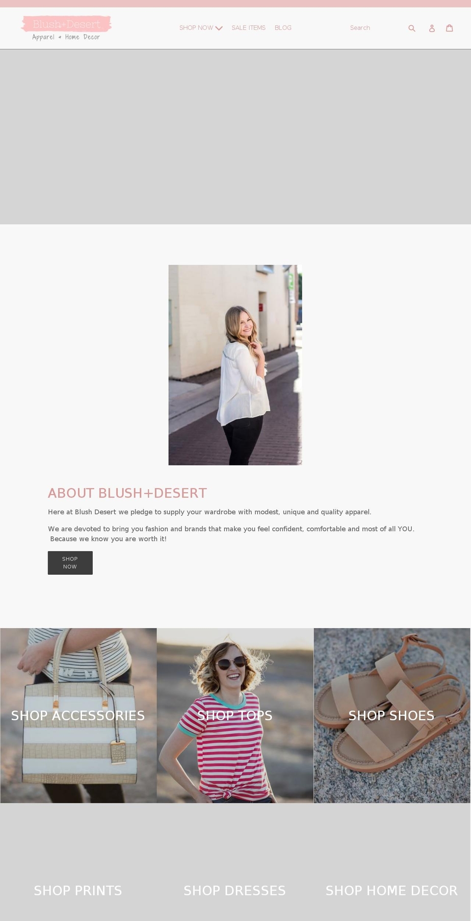 blushdesert.com shopify website screenshot