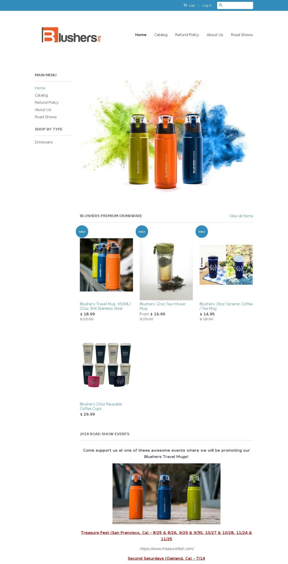 blushers.org shopify website screenshot