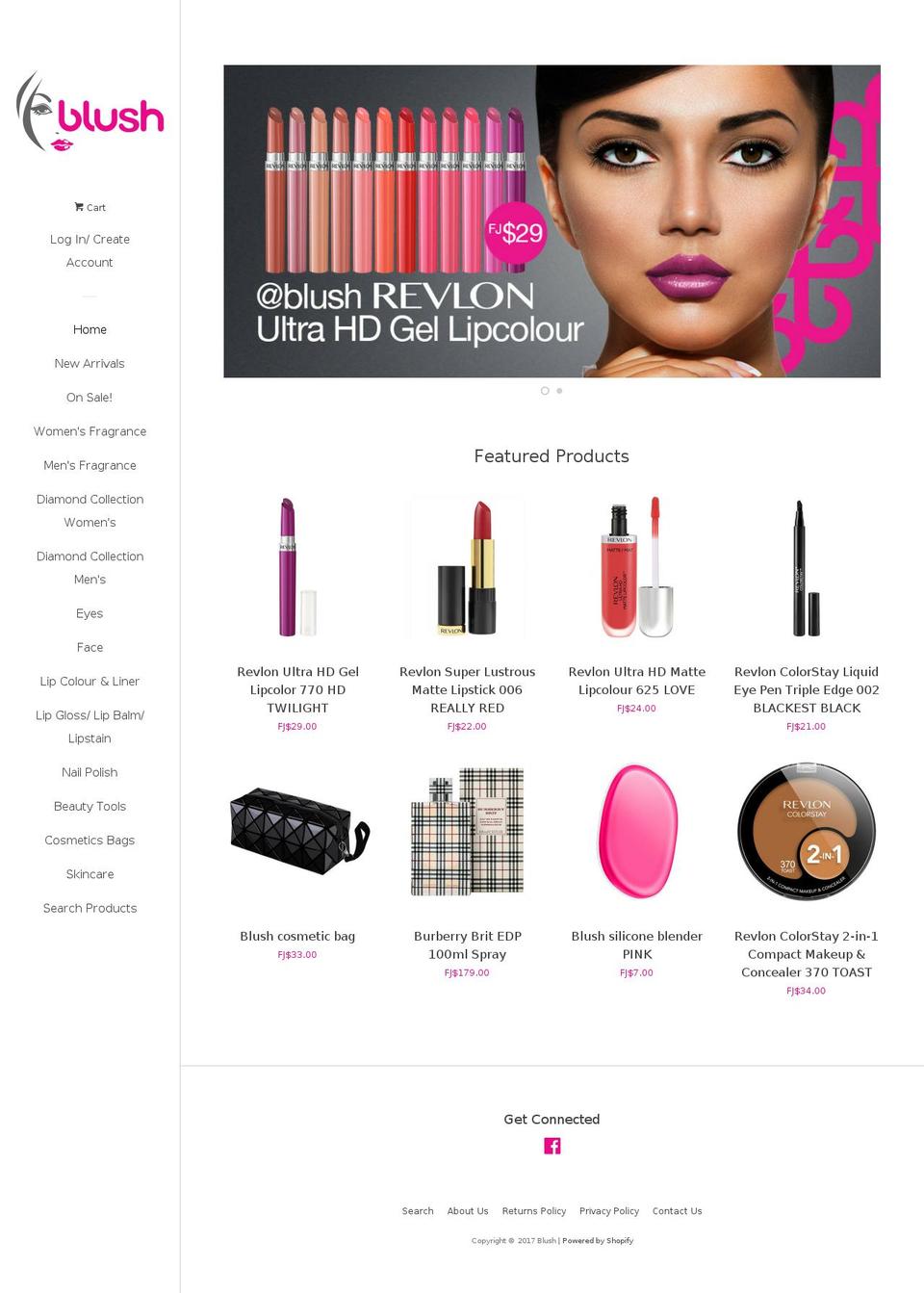 Pop Shopify theme site example blushfiji.com