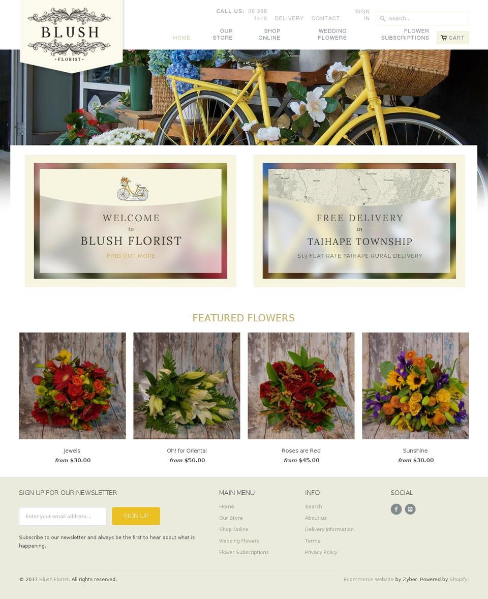 blushflorist.co.nz shopify website screenshot