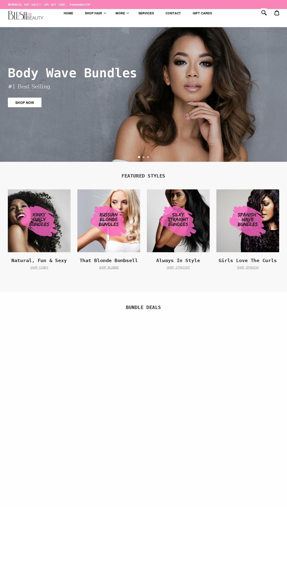 Pop shop theme with Installments message Shopify theme site example blushforbeauty.com